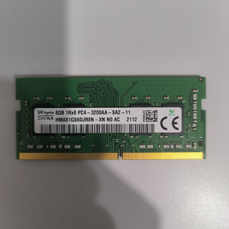 海力士 SKhynix DDR4 3200 8GB 筆記型記憶體 二手 拆機