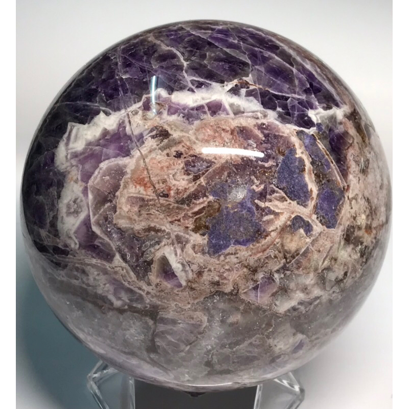 天然異像夢幻紫水晶球B115-04              有補一處、請務必詳見圖片