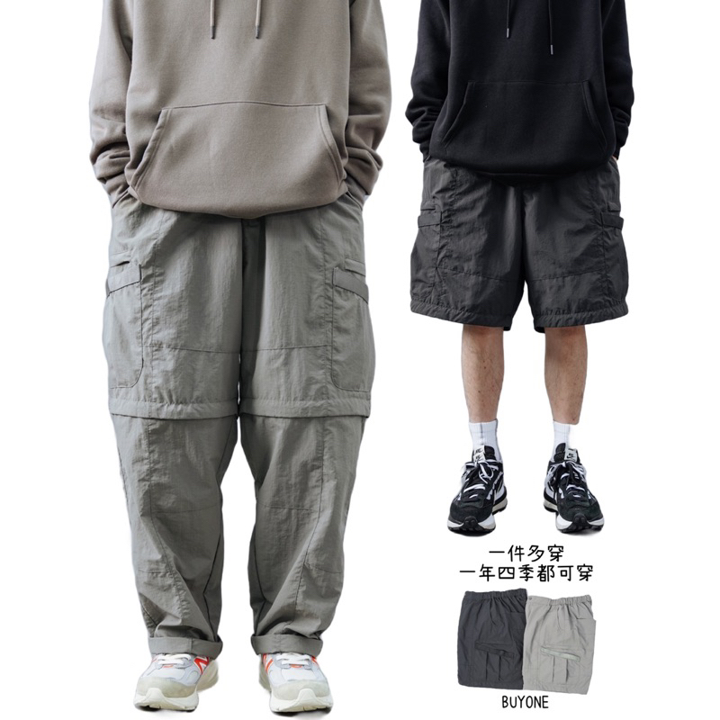 【BUYONE】一件兩穿 防潑水可拆式工裝長褲短褲 休閒工作褲 (SB1124)