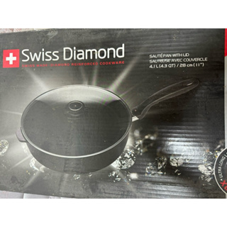 瑞士SwissDiamond鑽石鍋炒鍋含蓋全新