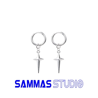 SAMMAS四芒星圓環耳環耳環無耳洞耳夾冷淡風小眾設計個性日韓配件