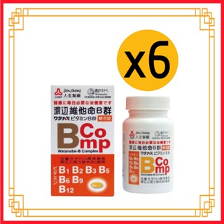 人生製藥 渡邊維他命B群糖衣錠 120粒6入/8入/12入(1箱)