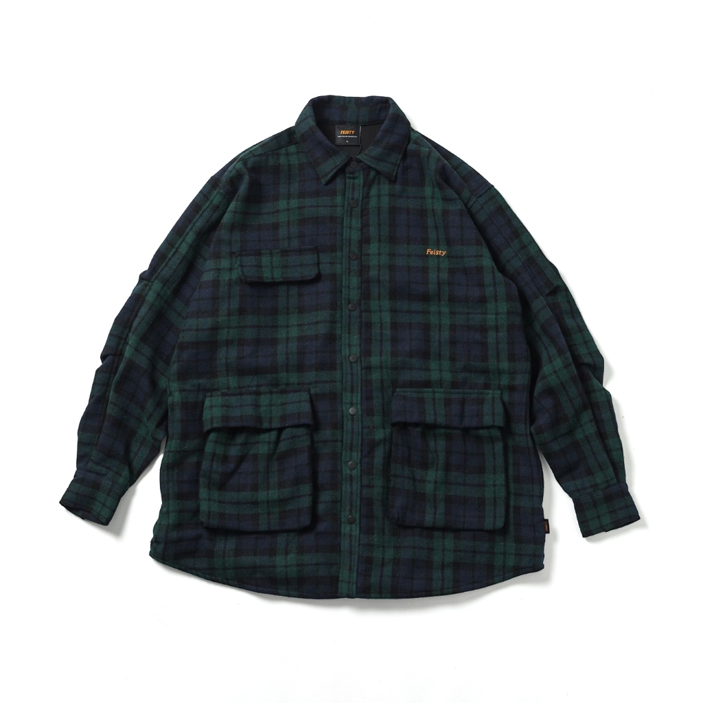 FEISTY PLAID SHIRT JACKET 格紋襯衫外套 綠藍色 FS-US-91