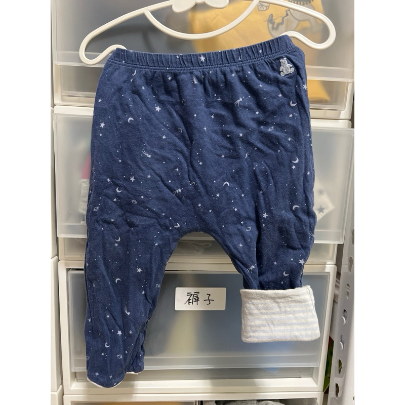 Gap12-18m男寶 布萊納深藍雙層棉褲 雙面穿