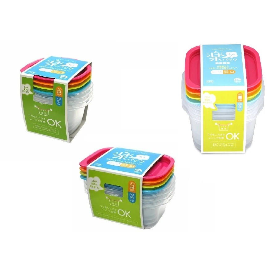 【日本 Rakuchin Pack】彩色食物盒 4入套 四種尺寸 零食盒 密封盒 副食品分裝