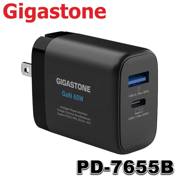 【3CTOWN】含稅 Gigastone PD-7655B 65W GaN氮化鎵 C+A雙孔 PD快充充電器