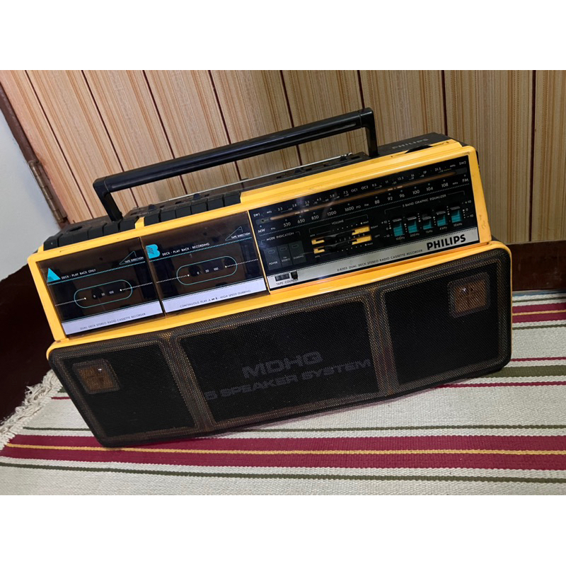 PHILIPS D8303 大黃蜂手提式錄音帶播放器音響 二手復古可收藏