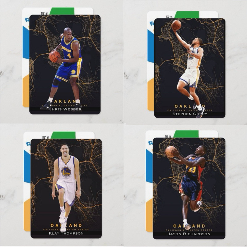 NBA 「主場城市系列」 金州勇士隊 奧克蘭之光 球星悠遊卡 (實體悠遊卡,非貼紙)：Webber Curry Klay