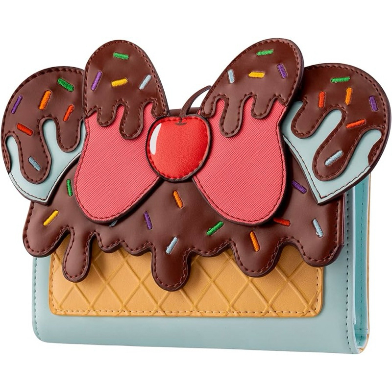 ✈️預購✨美國 迪士尼 Loungefly 正版 米奇 米妮 米老鼠 Minnie 冰淇淋 聖代 中夾 錢包 皮夾
