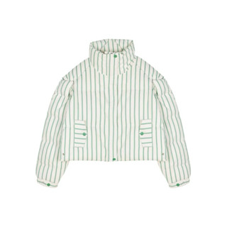 全新）條紋立領短款麵包服加厚外套