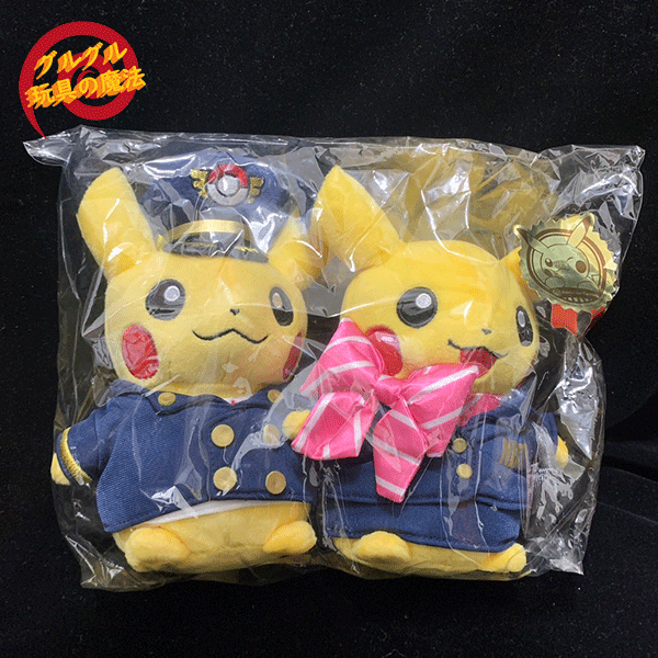 寶可夢中心限定 POKEMON 成田機場 皮卡丘飛行員空服員2入組 玩偶娃娃 20公分｛グルグル玩具の魔法｝