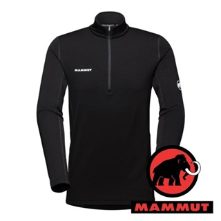 【MAMMUT 長毛象】Aenergy 男半門襟排汗長袖上衣『黑』1016-01120