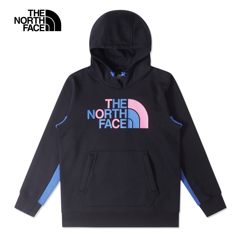 【The North Face X CLOT】男女款黑色撞色印花休閒長袖帽T