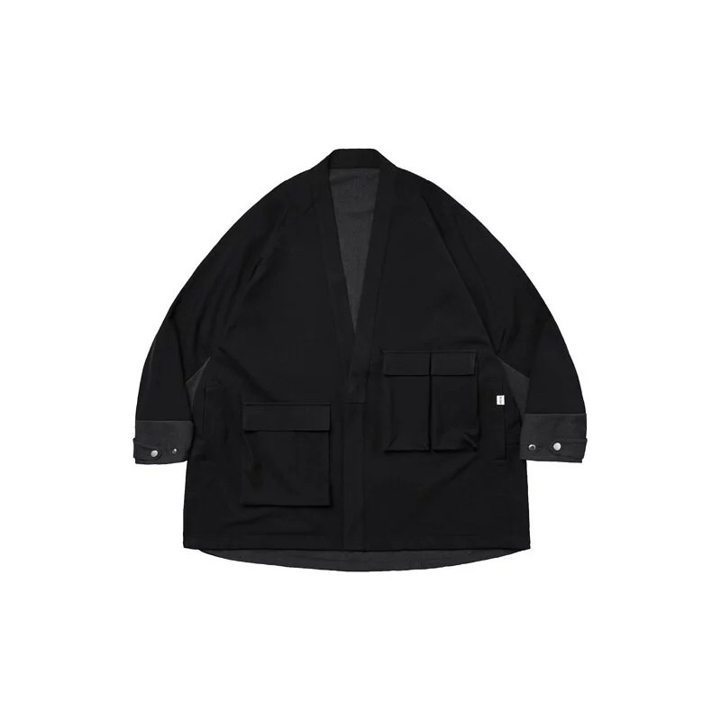 Goopi [MELSIGN] 2- Way Functional Kimono Overcoat - Black