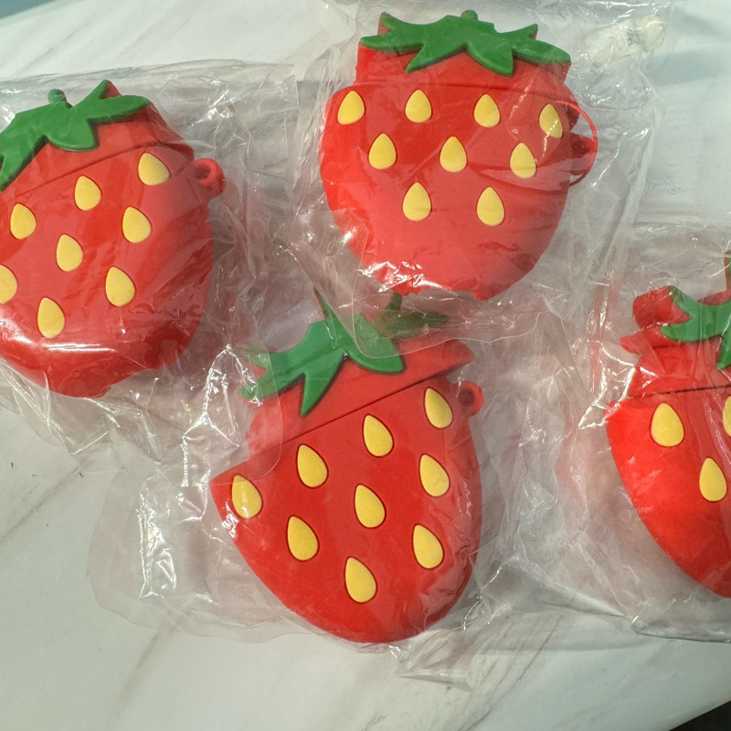 🔥絕對賠售 台灣現貨 🔥 草莓 🍓 Airpods 1 2 代 矽膠 耳機殼 造型 草莓 防摔 耳機 保護套 保護殼