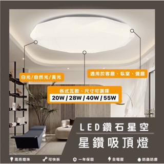 星鑽吸頂燈 20W 28W 40W 55W 白光 自然光 黃光 國家認證 led 臥室燈 吸頂燈 客廳燈 居家照明