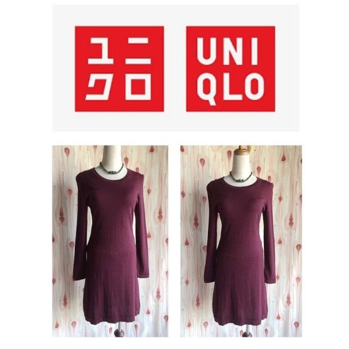飄舞衣世界《UNIQLO》100%美麗諾羊毛衣連身裙針織洋裝Extra Fine Merino／M~L可穿