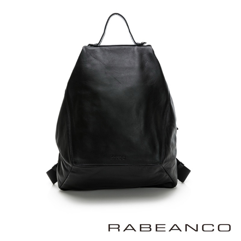 🔥飛翔鳥🔥 RABEANCO 時尚系列牛皮菱形後背包 黑 公司貨💯可刷卡🪪💳
