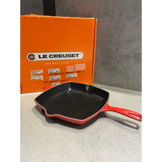 LE CREUSET 26單柄方鐵烤盤 紅 26cm