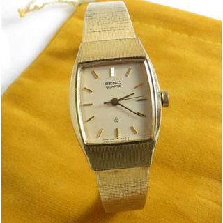 ੈ✿ SEIKO 精工 金色女錶 日本製 全鋼鍍金錶款 酒桶型錶面 米白色錶盤 大三針 走時精準 大方有型 典雅高貴