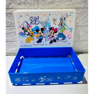 Disney 日本東京迪士尼樂園 25週年 米奇米妮 唐老鴨 高飛布魯託 城堡 藍色 折疊收納盒 萬聖節 橘色 摺疊餐盒