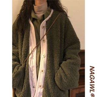 佰分佰/150kg內可穿/大碼女裝/冬季套裝/冬裝外套/穿搭女/新款/復古/時尚/羊羔毛/棒球棉服/加絨加厚寬松衛衣