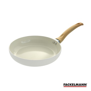 (贈品)德國Fackelmann 珍珠奶白陶瓷不沾平底鍋(24cm)