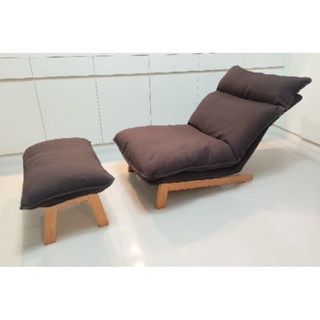 《MUJI 無印良品》 咖啡色 高椅背 和室 沙發 椅子 躺椅 1人座 含腳凳