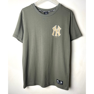 全新MLB印花圓領短袖棒球T恤洋基隊深綠色S