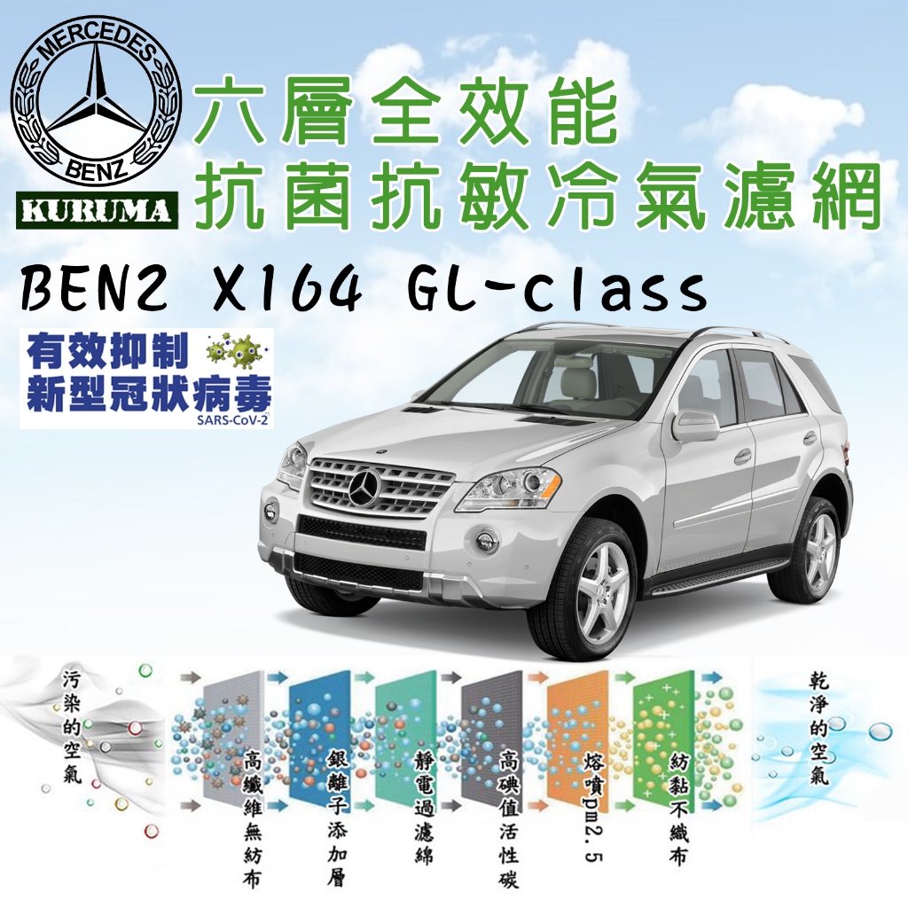 軍規等級 BENZ 賓士 X164 GL-class 全效能 抑制病毒 抗菌抗敏 冷氣濾網 空調濾網