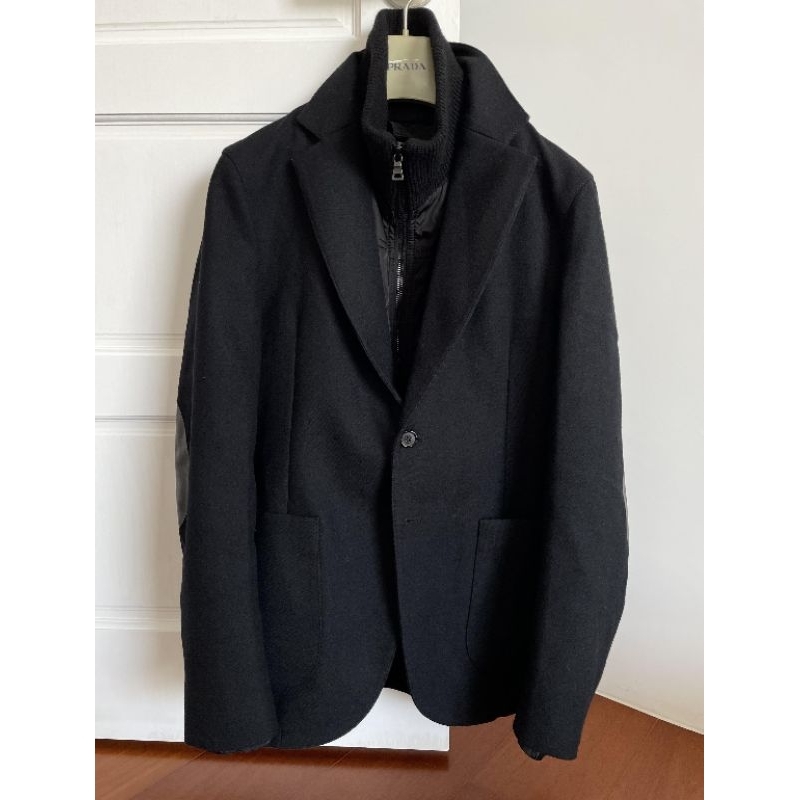 Prada雙層立領羊毛外套48號，類似loro piana新款大衣