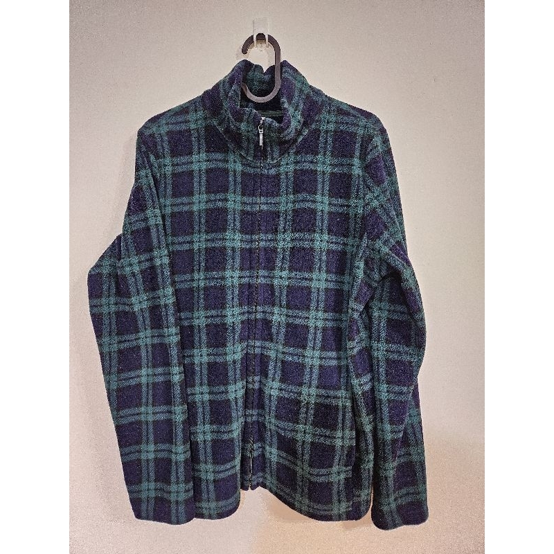 ✨8成新出清✨ Uniqlo XL碼 黑綠格紋 長袖刷毛外套