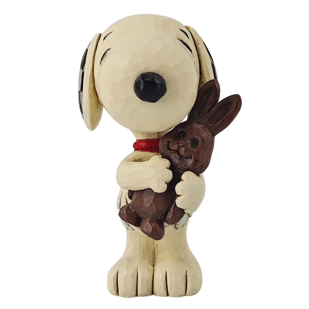 Enesco精品雕塑 Snoopy 迷你史努比手拿巧克力兔子居家擺飾 EN38093