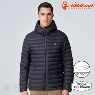 荒野WILDLAND 男款700FP可拆帽輕暖羽絨外套 黑水塘 0B12102 羽絨衣 輕羽絨 OUTDOOR NICE