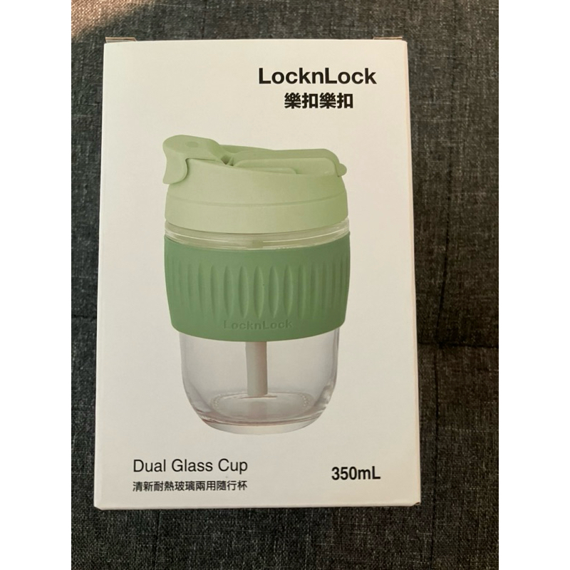 限台中自取400 樂扣樂扣locknlock 北歐風兩用耐熱玻璃隨行杯350ml 迷霧簿荷綠 玻璃攜帶杯 運動玻璃水壺