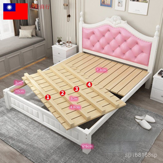 [免運保固]歐式實木床1.8米雙人床家用成人主臥床1.2米單人床 床[名銓商行-床架]