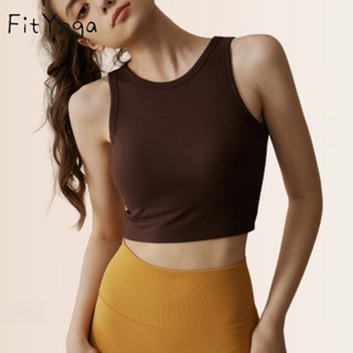 【臺灣現貨】（C3-C4） FitYoga <含胸墊>裸感健身衣瑜伽服 女背心跑步戶外無袖美體上衣