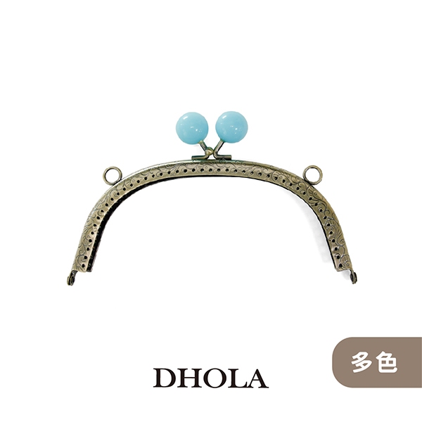 DHOLA｜【多色 - 糖果珠頭口金 - 青古】DIY素材 手工藝 口金 口金框 包包 包包配件  朵拉手藝材料店