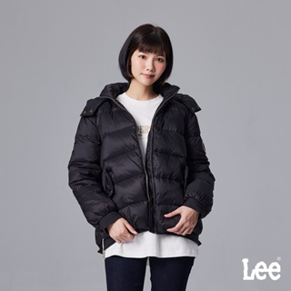 Lee 連帽徽章羽絨外套 女 101+ 黑色 LL220428K11