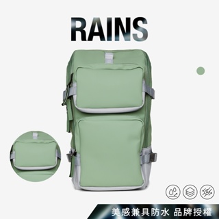 丹麥RAINS｜Trail Cargo Backpack W3 織帶防水後背包 - Haze 迷霧綠
