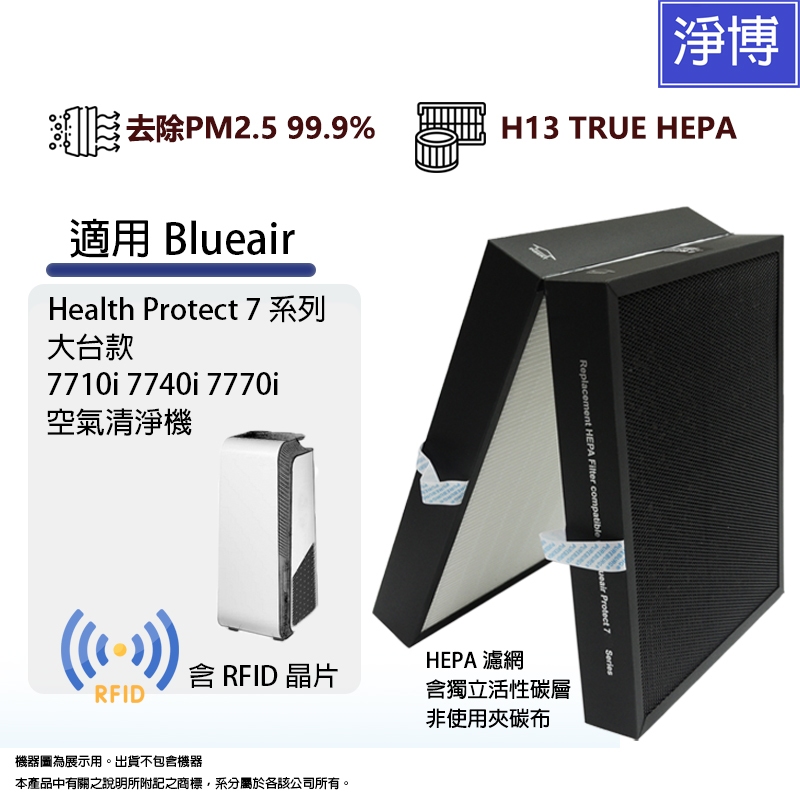 適用Blueair 7710i 7740i 7770i大台款7系列空氣清淨機 HEPA活性碳濾網含RFID