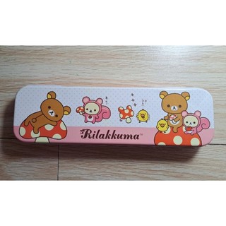 二手正版Rialakkuma拉拉熊磨菇雙層鐵筆盒