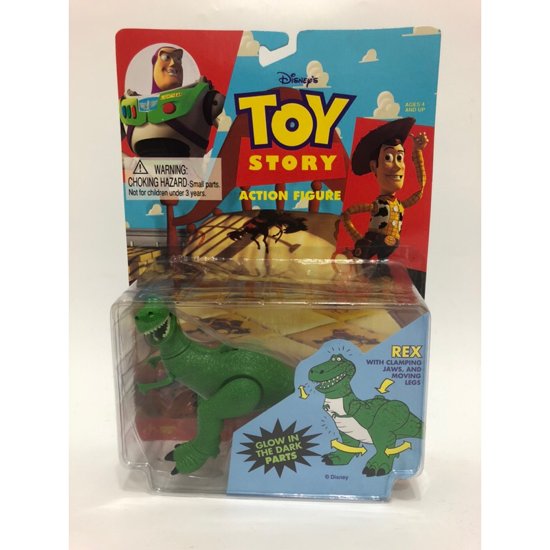 老物收藏皮克斯玩具總動員 Toy Story REX抱抱龍吊卡公仔 擺飾 收藏