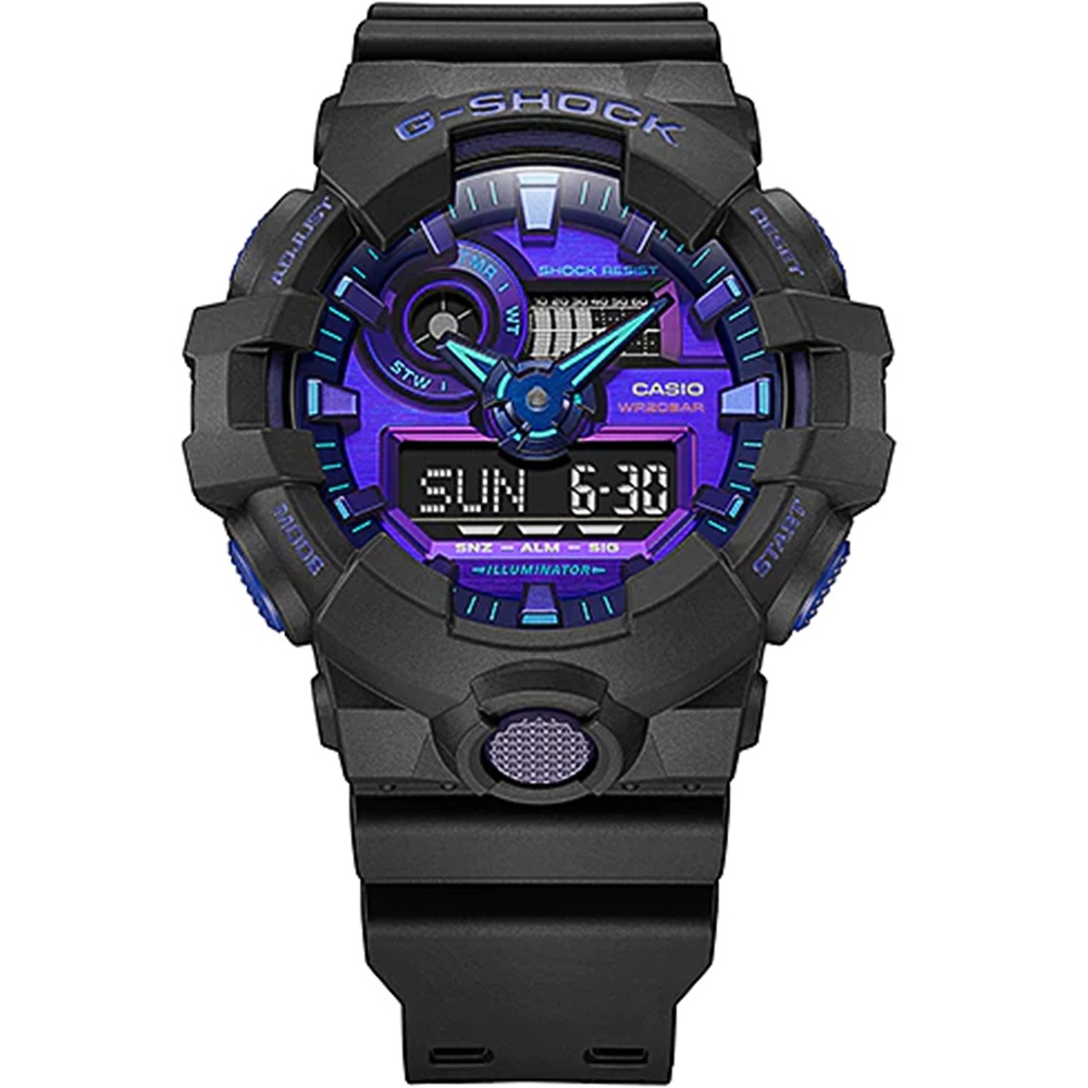 CASIO 卡西歐 G-SHOCK 虛擬實境概念雙顯手錶(GA-700VB-1A)