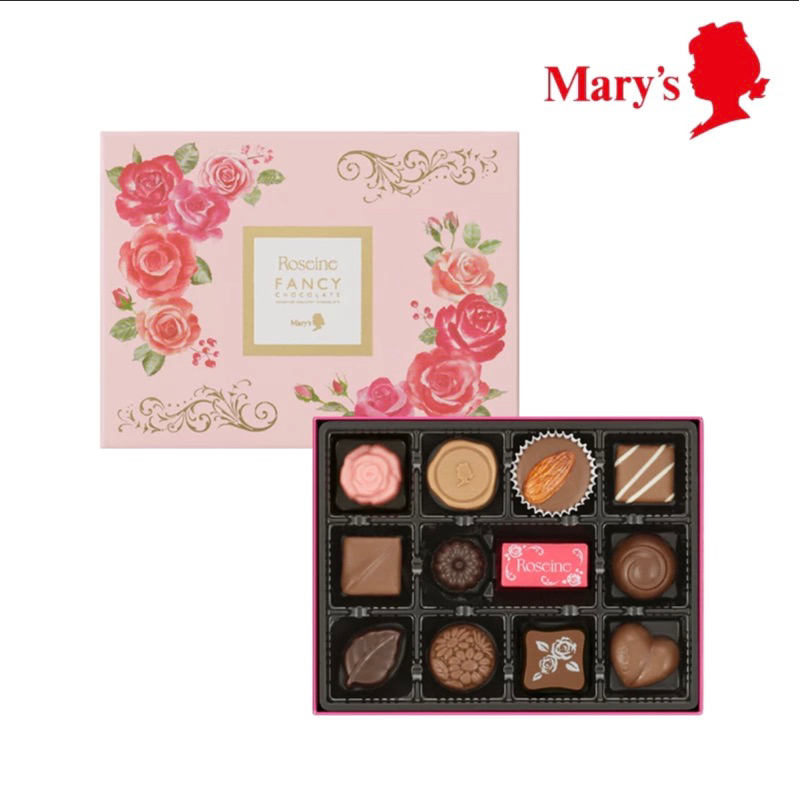 【台灣發貨】日本 MARY'S Roseine 2024情人節綜合巧克力12入/24入 薔薇圓盒巧克力7入