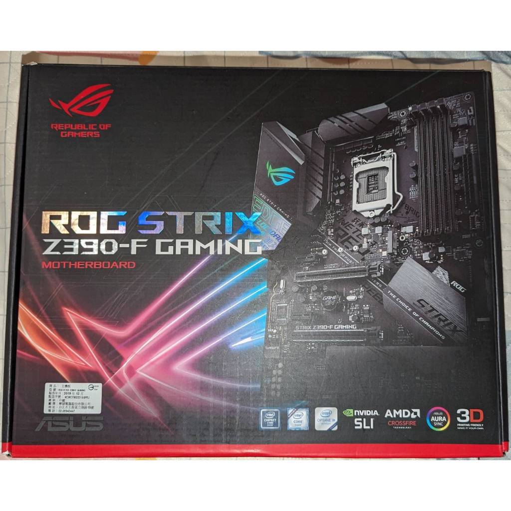 ROG STRIX Z390 F GAMING LGA 1151 二手主機板 + i7 8700 二手處理器
