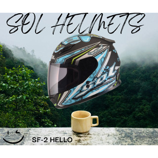 🍀Lucky幸運安全帽🍀SOL SF-2 sf2 全罩式 哈囉 消光黑藍彩繪 雙D 輕量化 小帽體 MIT臺灣製