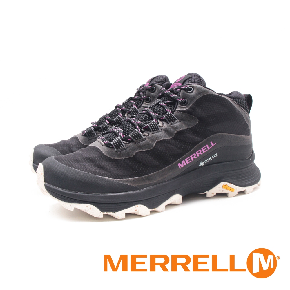 MERRELL(女)MOAB SPEED MID GORE-TEX防水郊山健行中筒鞋 女鞋-黑紫