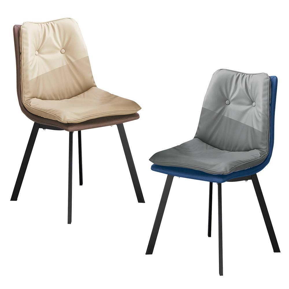 Boden-格力工業風皮革餐椅/單椅/休閒椅/洽談椅/商務椅(兩色可選)