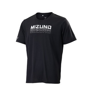 MIZUNO 短袖T恤 立體字 黑白 休閒服飾 排汗衣 大尺寸 3XL 32TAB010 24SSO 【樂買網】